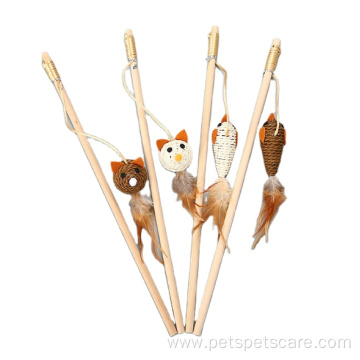 New design pole interactive cat teaser with feather